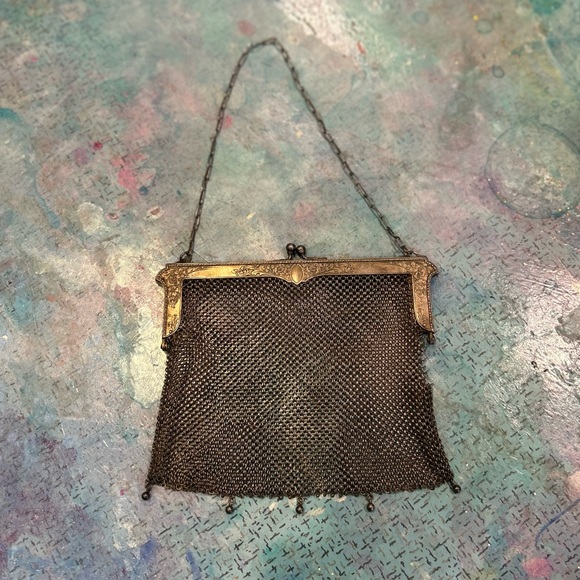 Antique Metal Mesh Purse - Picture 1 of 14